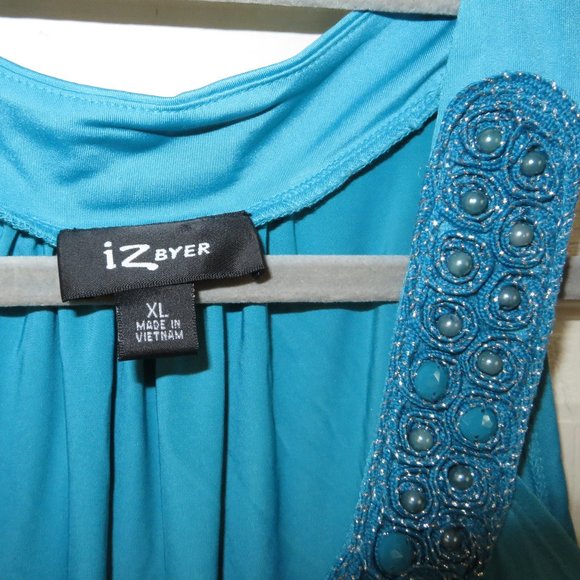 IZ Byer turquoise blue knit top - Picture 3 of 5